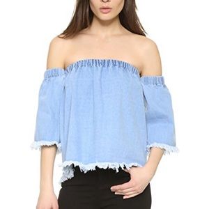 Nordstrom Off The Shoulder J.O.A Denim Shirt